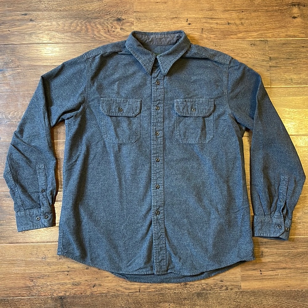 Eddie Bauer Cotton Gray Button Up Shirt Mens‎ Large